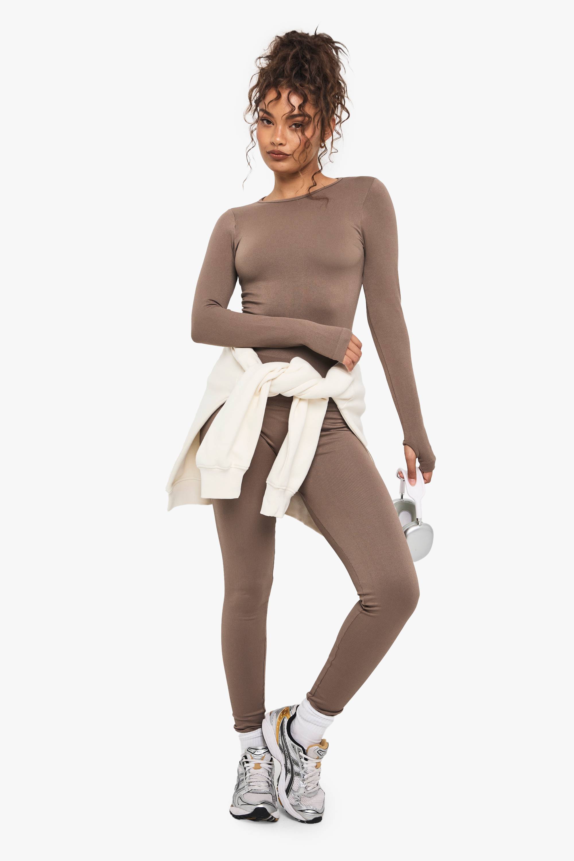 boohoo Boohoo Basics Haut à manches longues en côtes sans couture