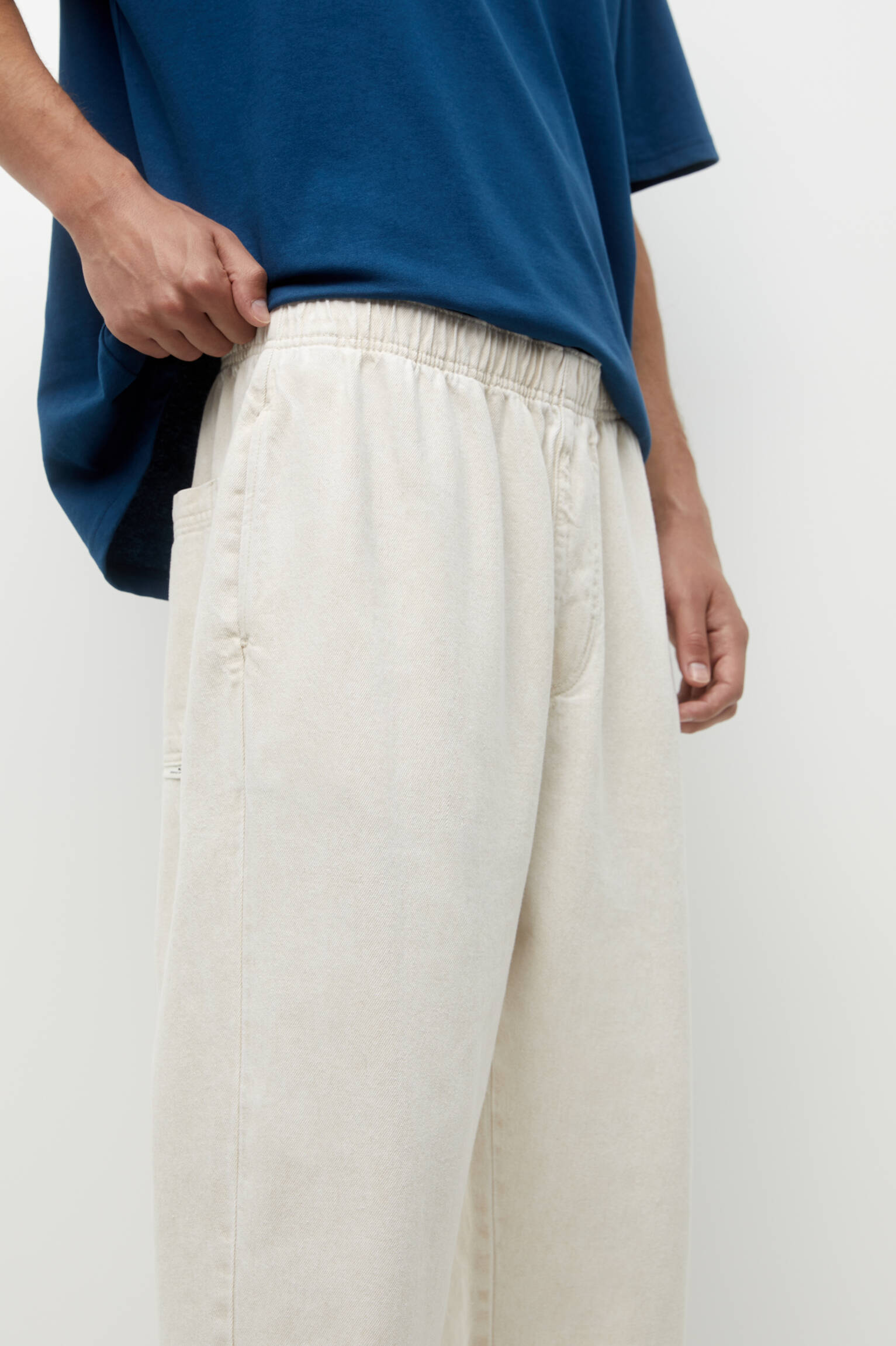 Calça jogger rústica - branco off-white