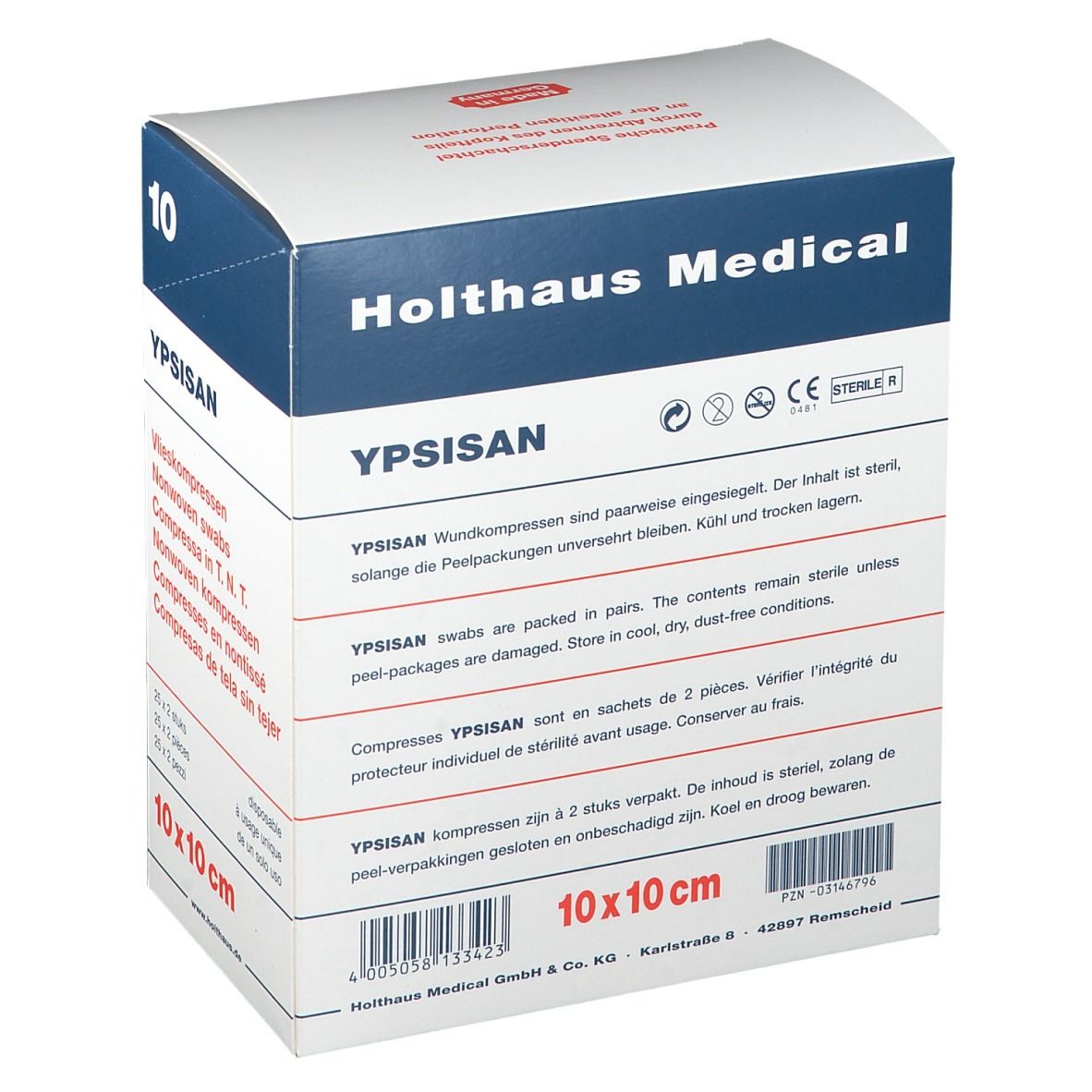 YPSISAN Wundkompresse steril 10 cm x 10 cm