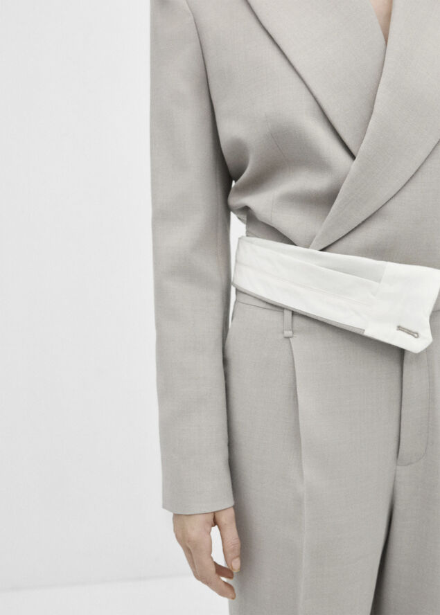 MANGO Straight suit trousers Lt pastel grey