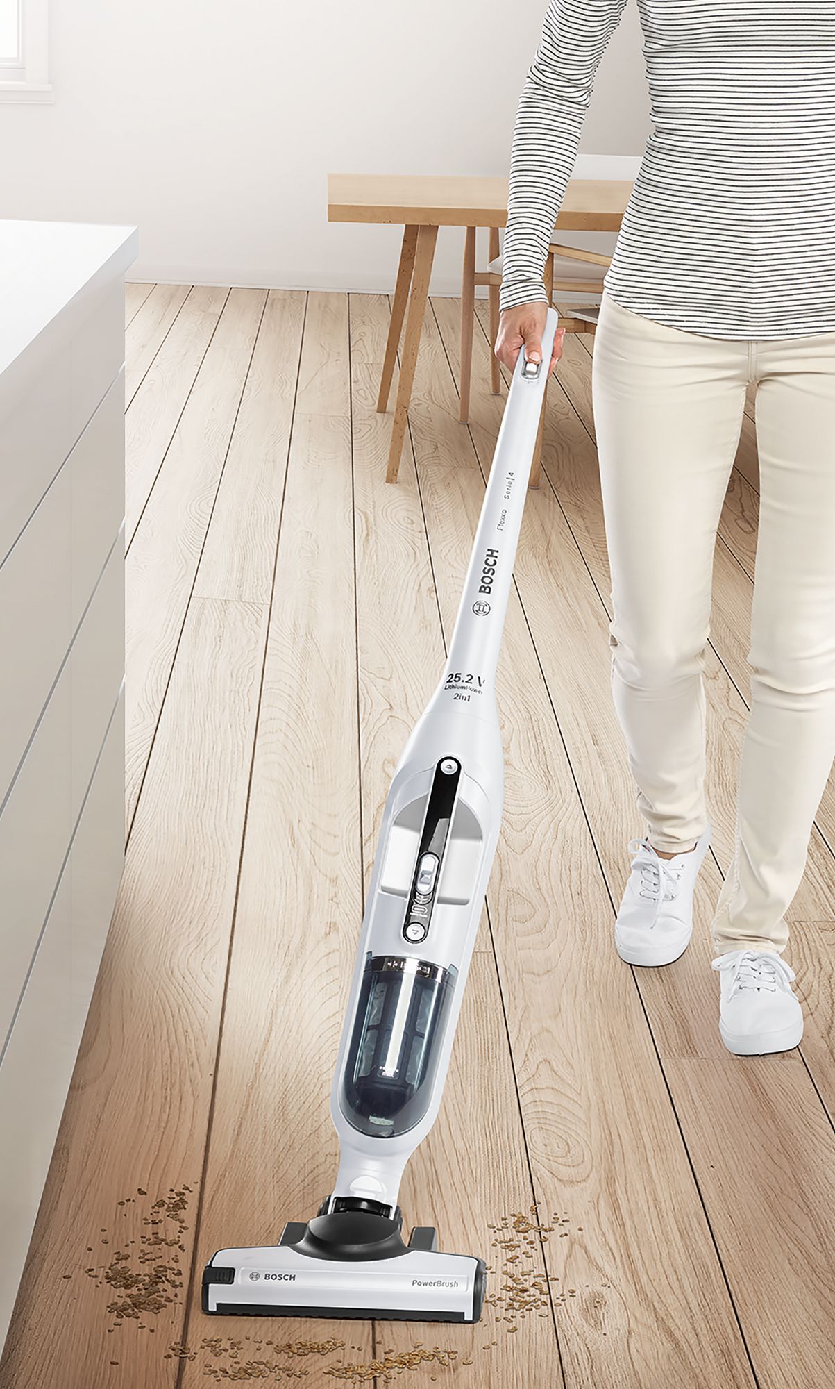 Aspirador de pó sem fio Flexxo Série 4, 25,2 V, branco, BBH32551