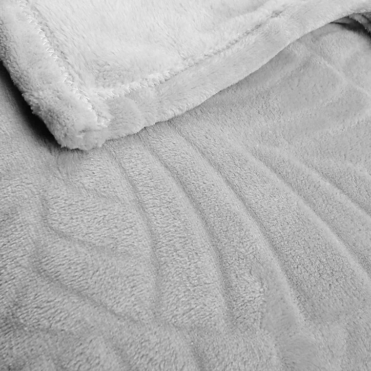 Plaid Avery palm gris JBY Creation L.180 x l.120 cm