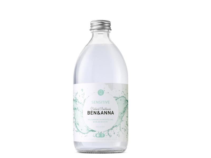 Ben & Anna Mundspülung Sensitive 500 ml Natürliche und fluorfreie Mundspülung mit Aloe Vera