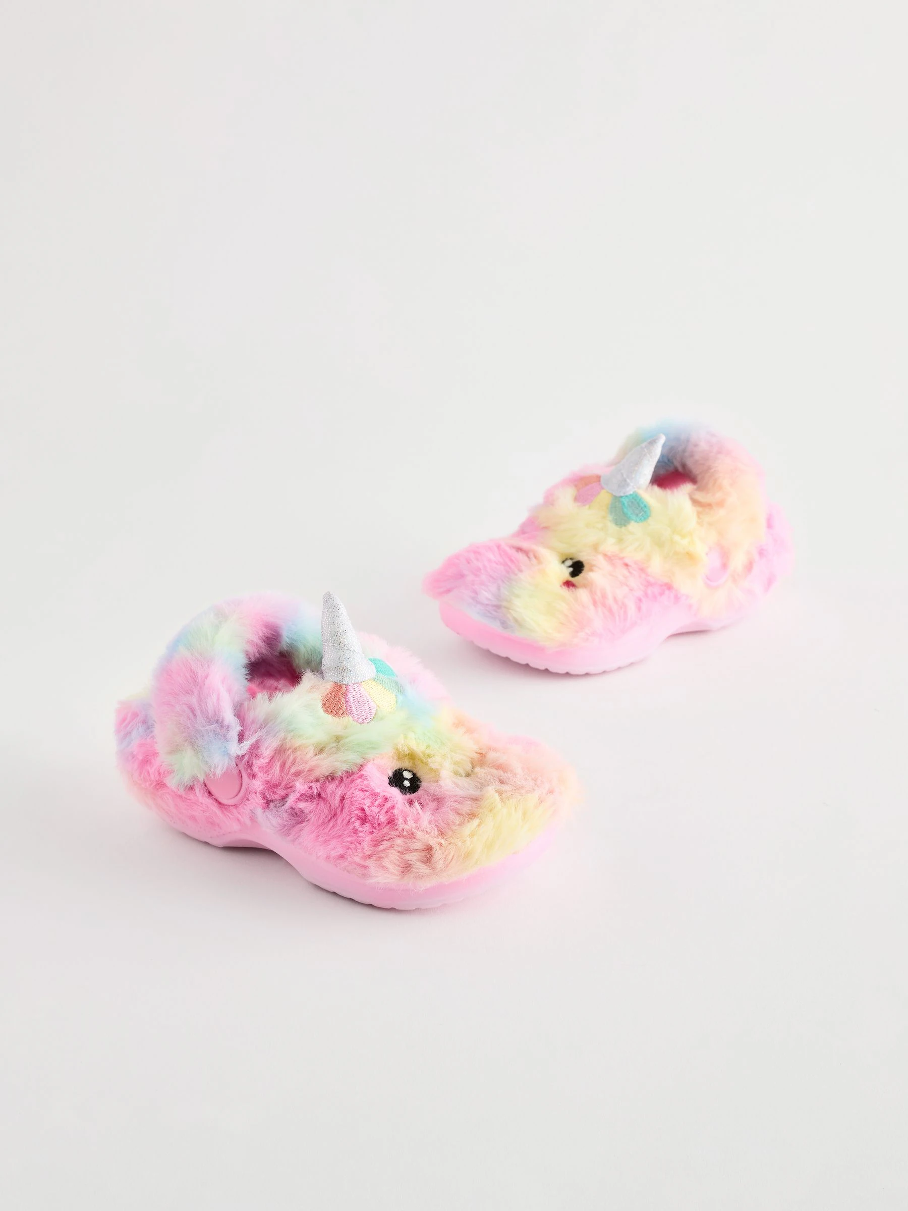 Met eenhoornprint - Slippers met imitatiebont
