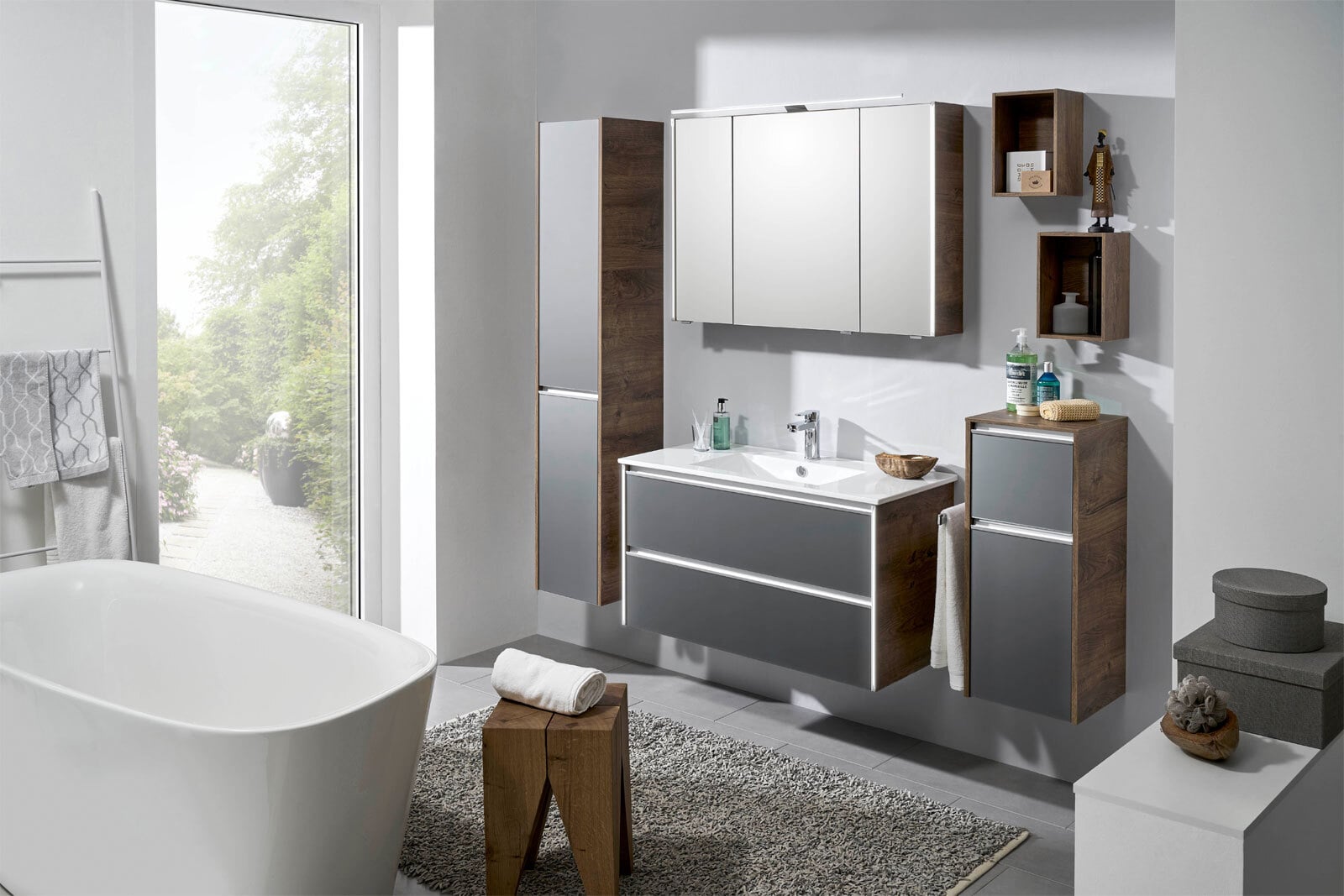 Aquarell Highboard 33.3 x 78.4 x 33.3 cm Glas Metallic matt