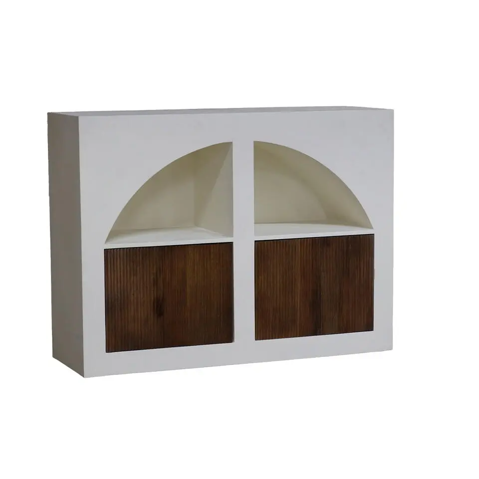 Dressoir Mangohout - Beton Ciré - 120x40x90cm - Miné