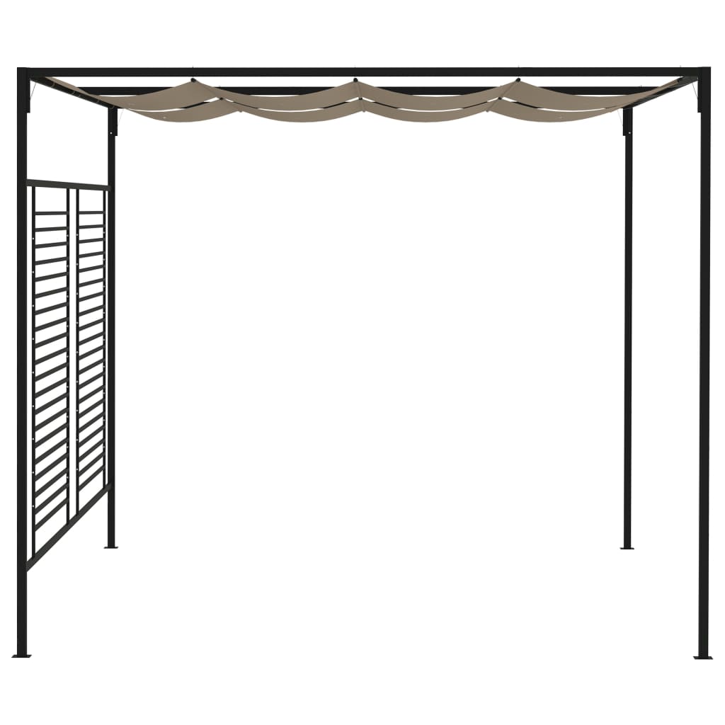 Belvédère avec auvent rétractable 3x4x2,3 m taupe 180 g/m²
