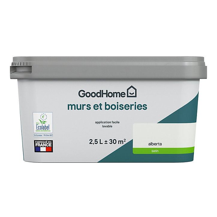 Peinture intérieure couleur Murs et boiseries GoodHome Alberta blanc 2,5L
