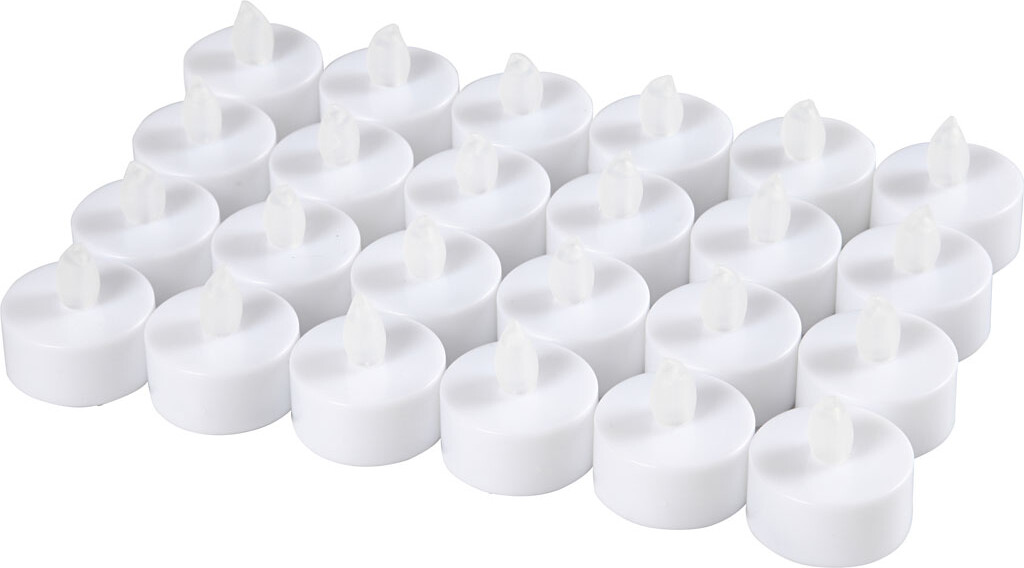 Led Fyrfadslys - H 35 MM - Ø 38 MM - Hvid - 24 Stk