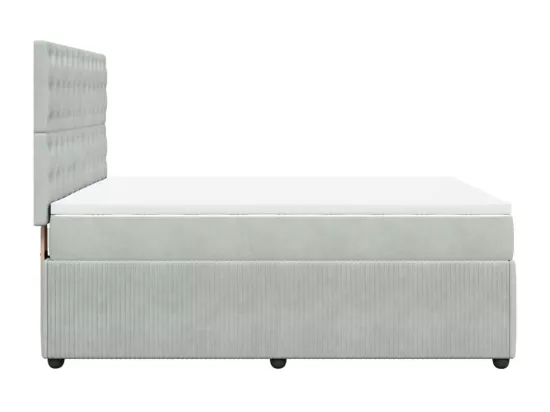 Sommier à lattes de lit et matelas Gris clair 140x190cm Velours