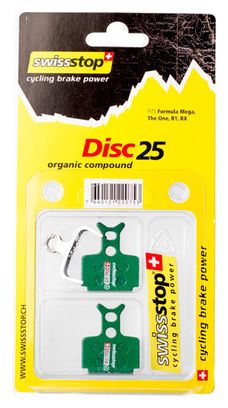 SWISSTOP Paire de plaquettes Organiques Disc 25 Formula Mega  The One  R1 Rx