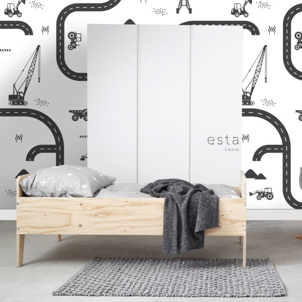 Estahome Voertuigen Fotobehang  - 2 x 2,79 m - Zwart / Wit