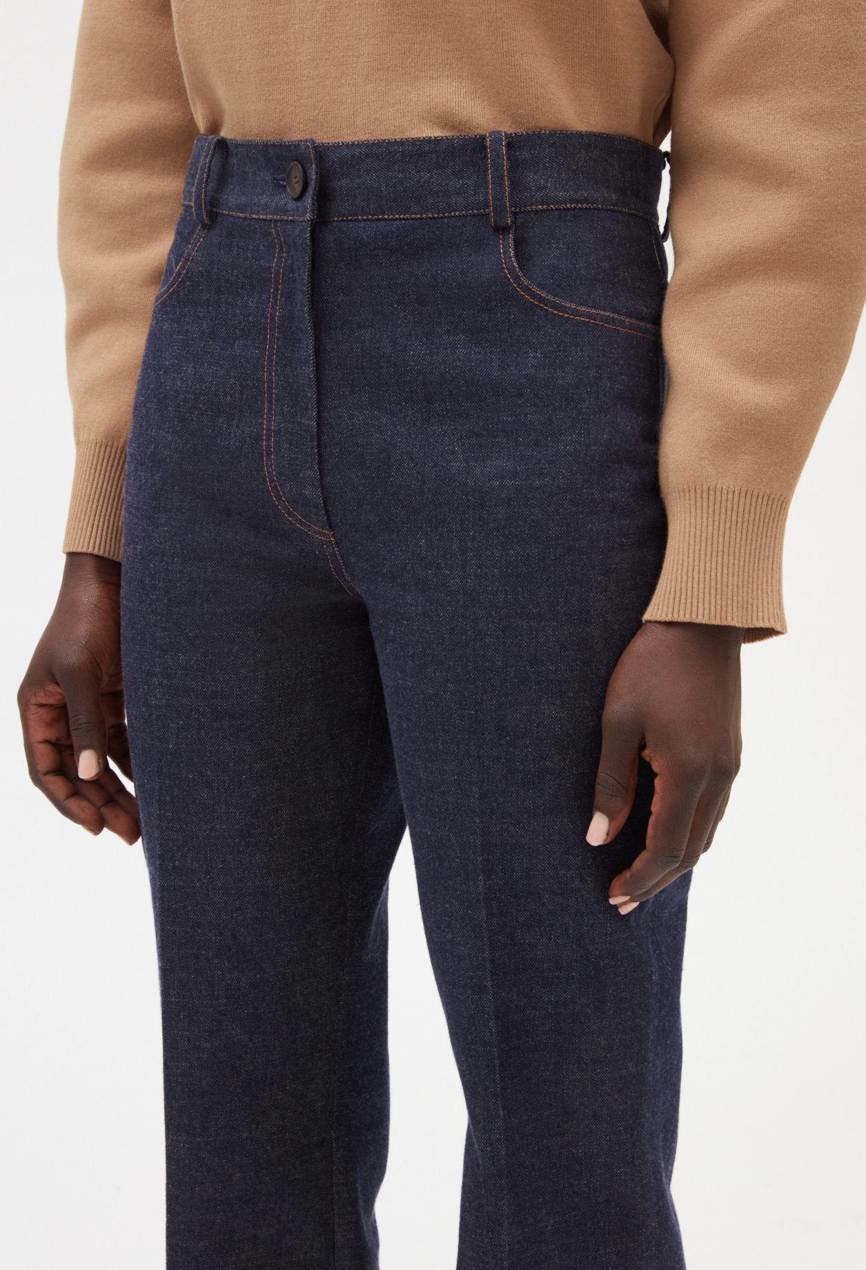 Pantalon denim bleu brut