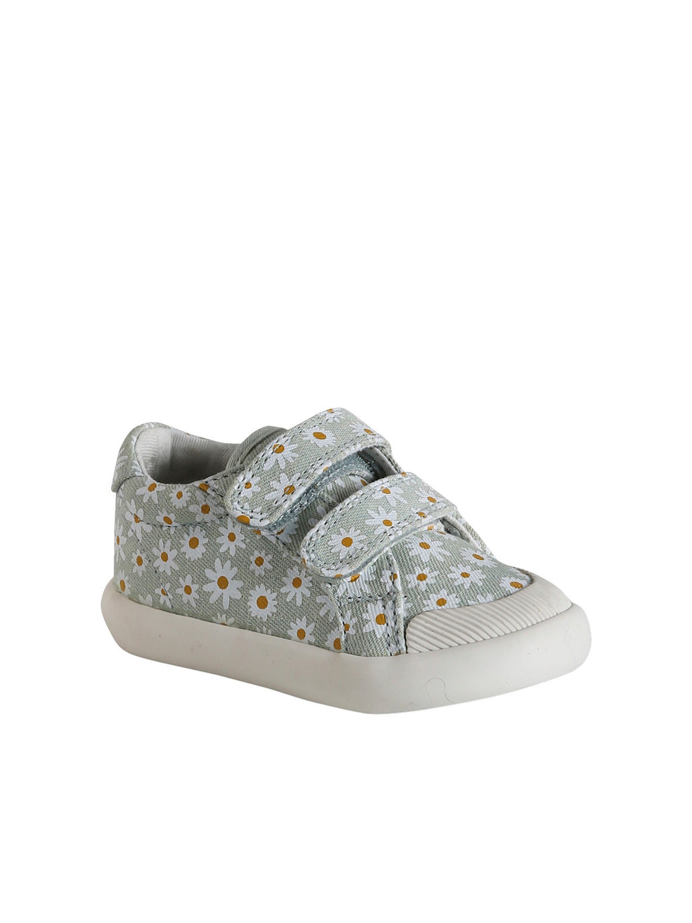 Vertbaudet Mädchen Baby Stoffschuhe, Klett blau bedruckt