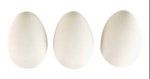 OEUF PLASTIQUE BLANC 4.5CM X6 PIECES