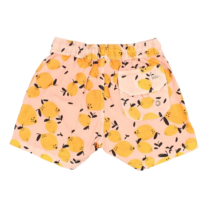 Búho Short de Bain Coton Bio Citrons | Corail