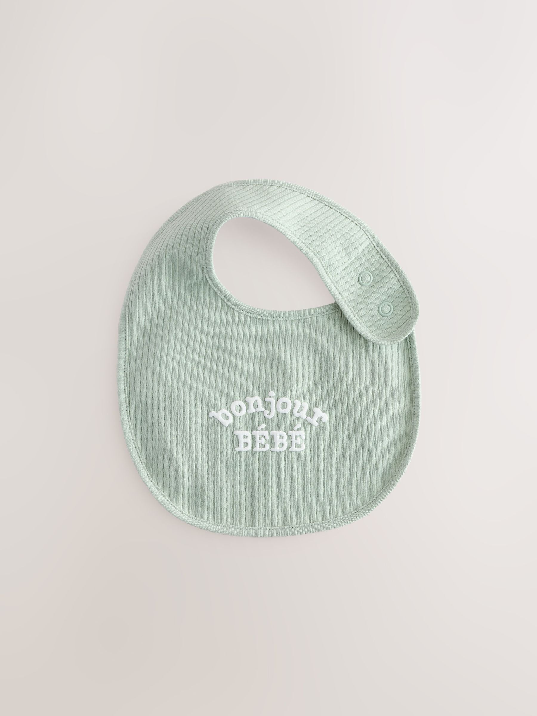 Naturel Bruin/Mintgroen Slogan - Verpakking met 3 babyslabbetjes
