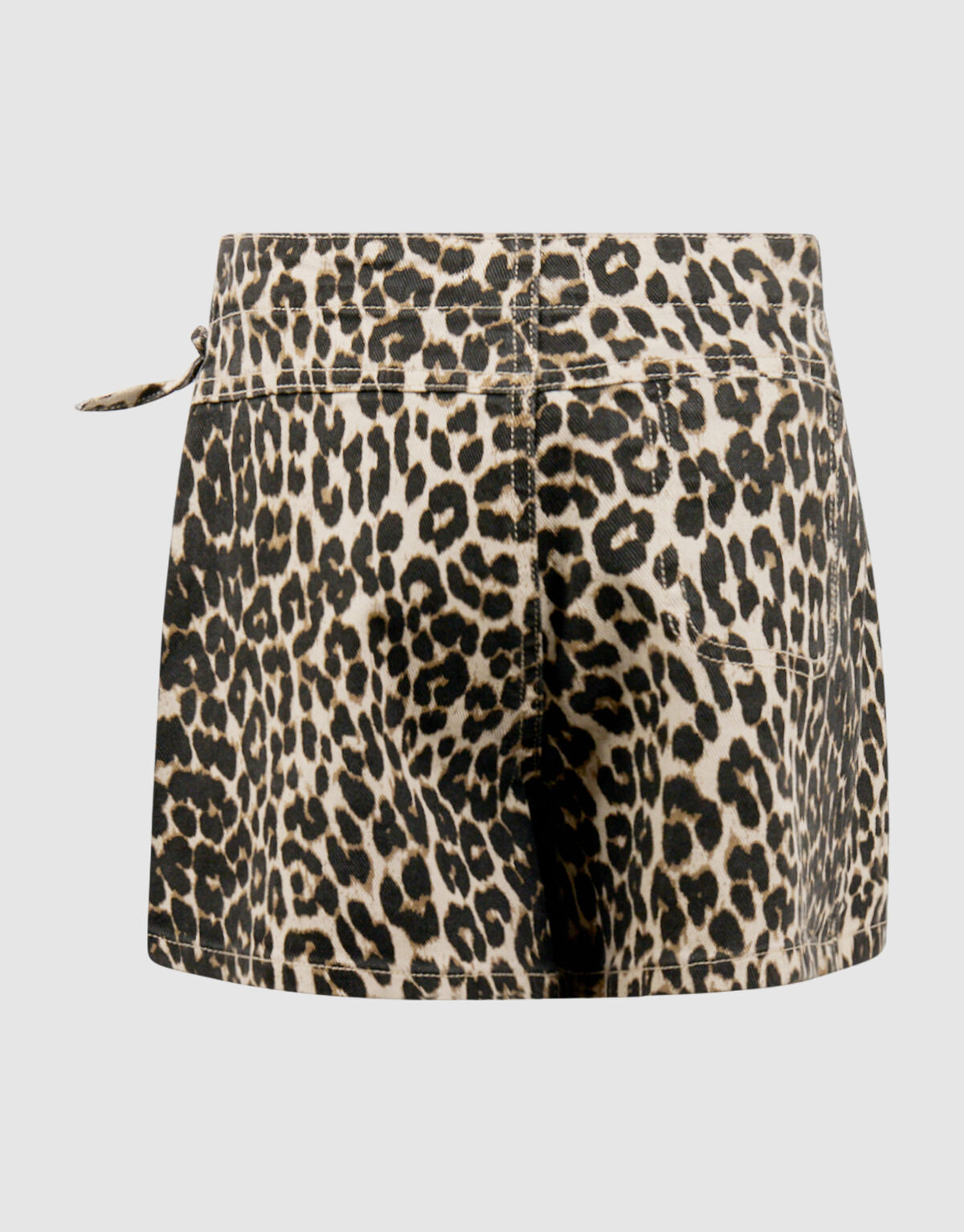 Denim Leopard Skort Bruin