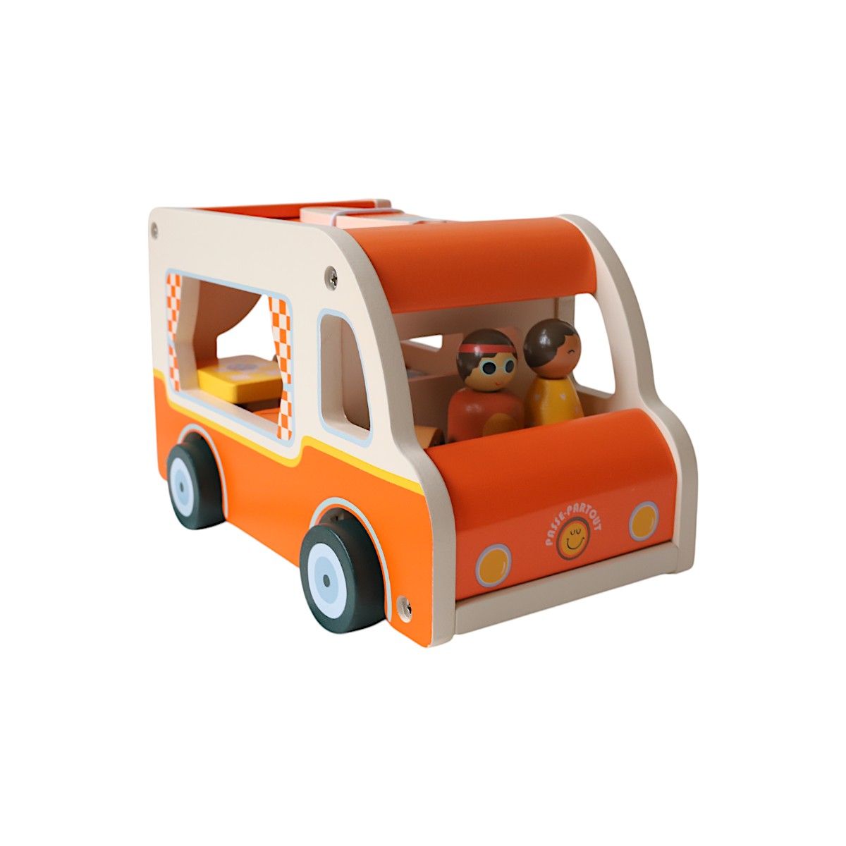 Van camping car rétro jouet en bois Mercredi et Patati