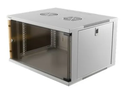 DELTACO 19-5406W - Kabinet - vægmonterbar, gulvstående - hvid - 6U - 19