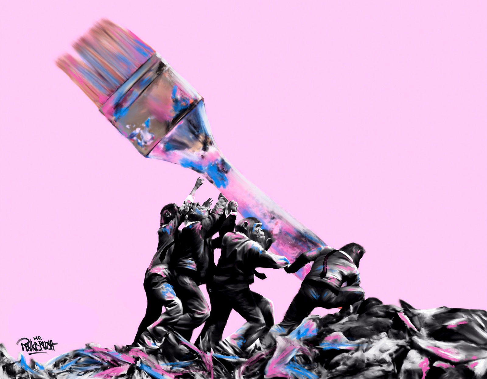 Rising the Brush by Mr. Pinkbrush - Limited Edition. Edition of: 150. Signed.