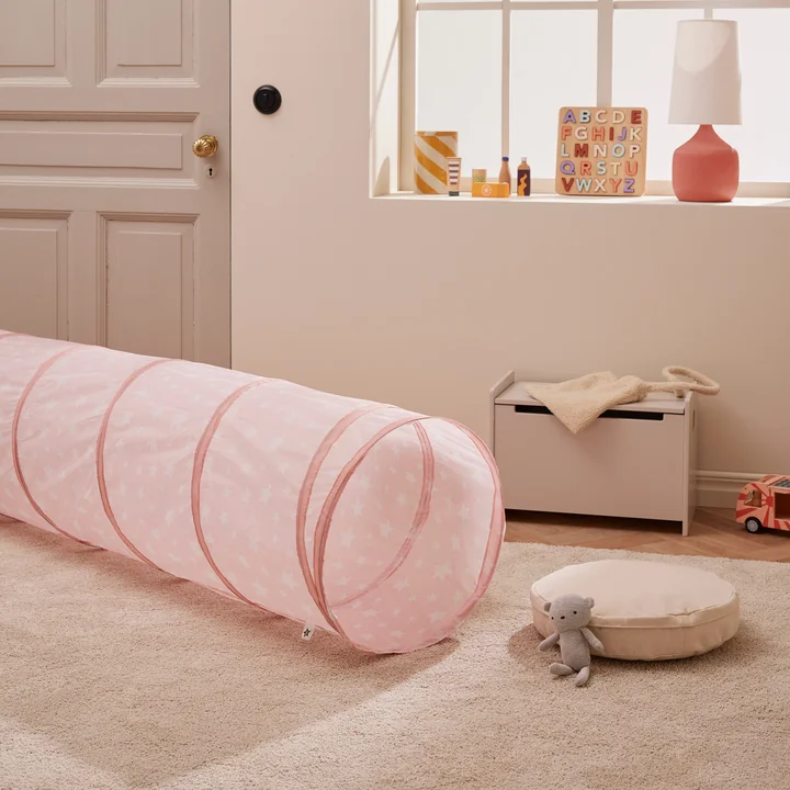 Kids Concept - Star Spieltunnel, Ø 46 x 180 cm, grau gestreift