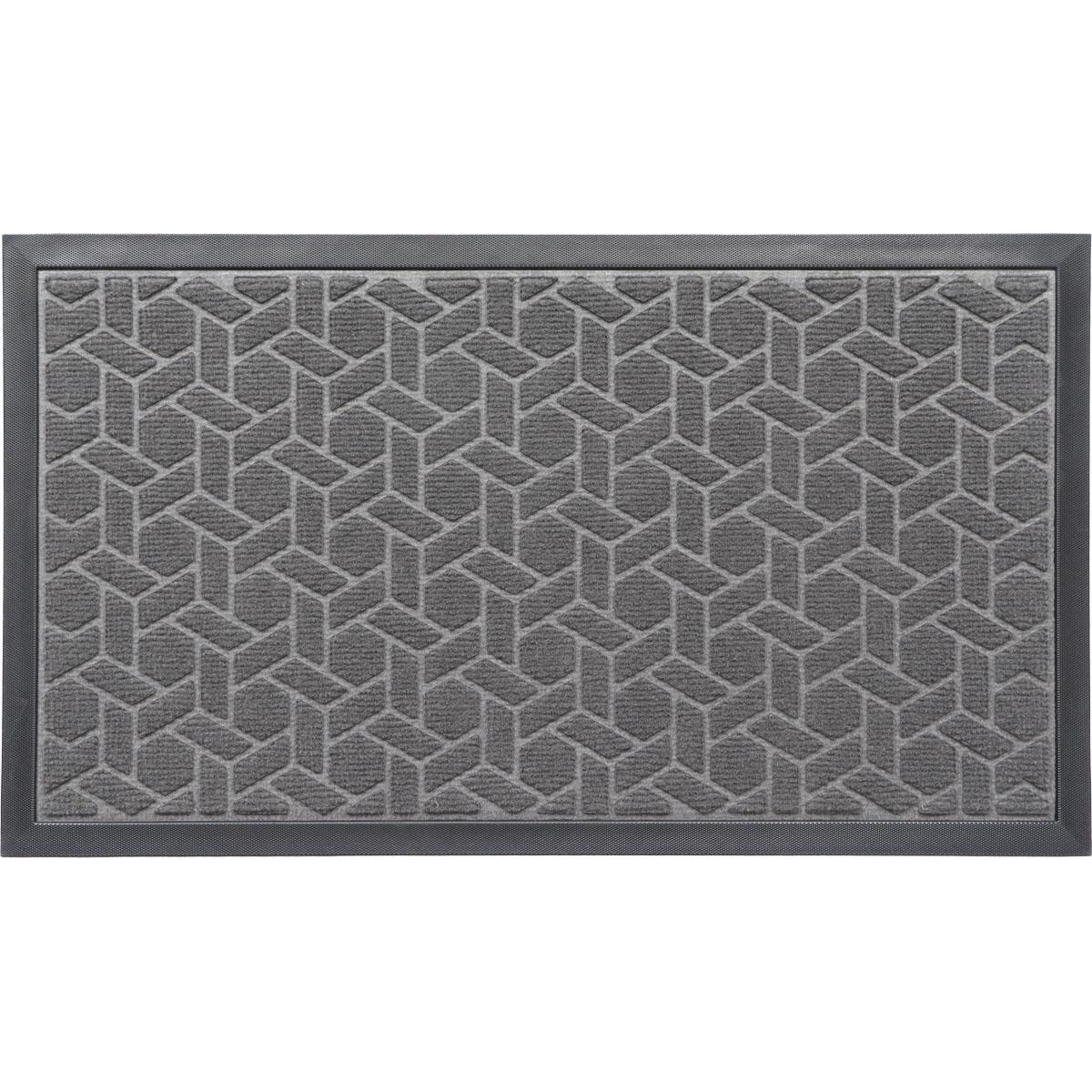 TAPIS CUBIQUE 43X75CM CAOUTCHOUC GRIS FONCE