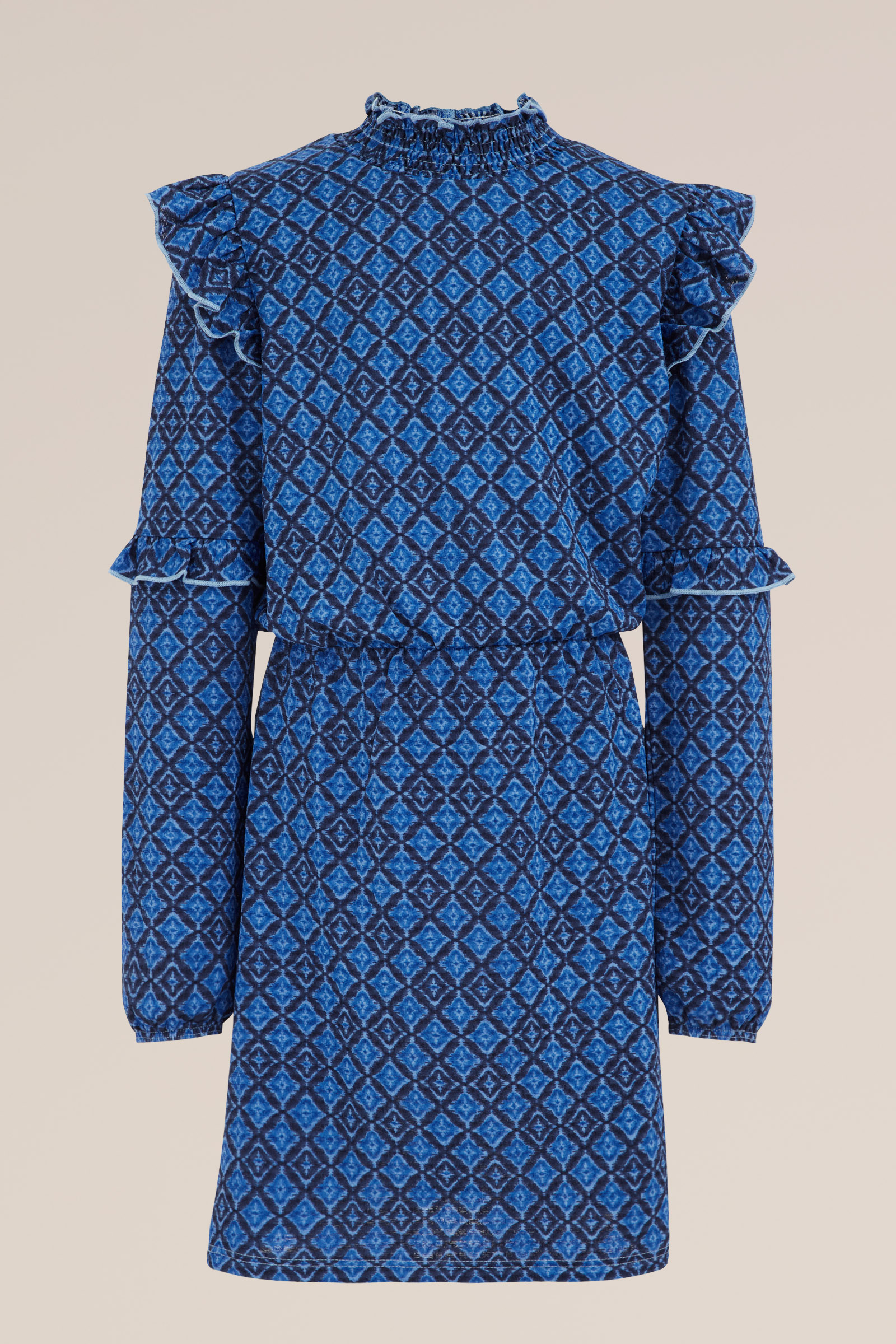 Meisjes jurk met dessin WE Fashion Donkerblauw
