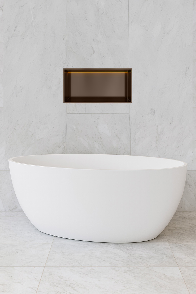 Hotbath &More inbouwnis met verlichting 30x60x10cm tuscan bronze