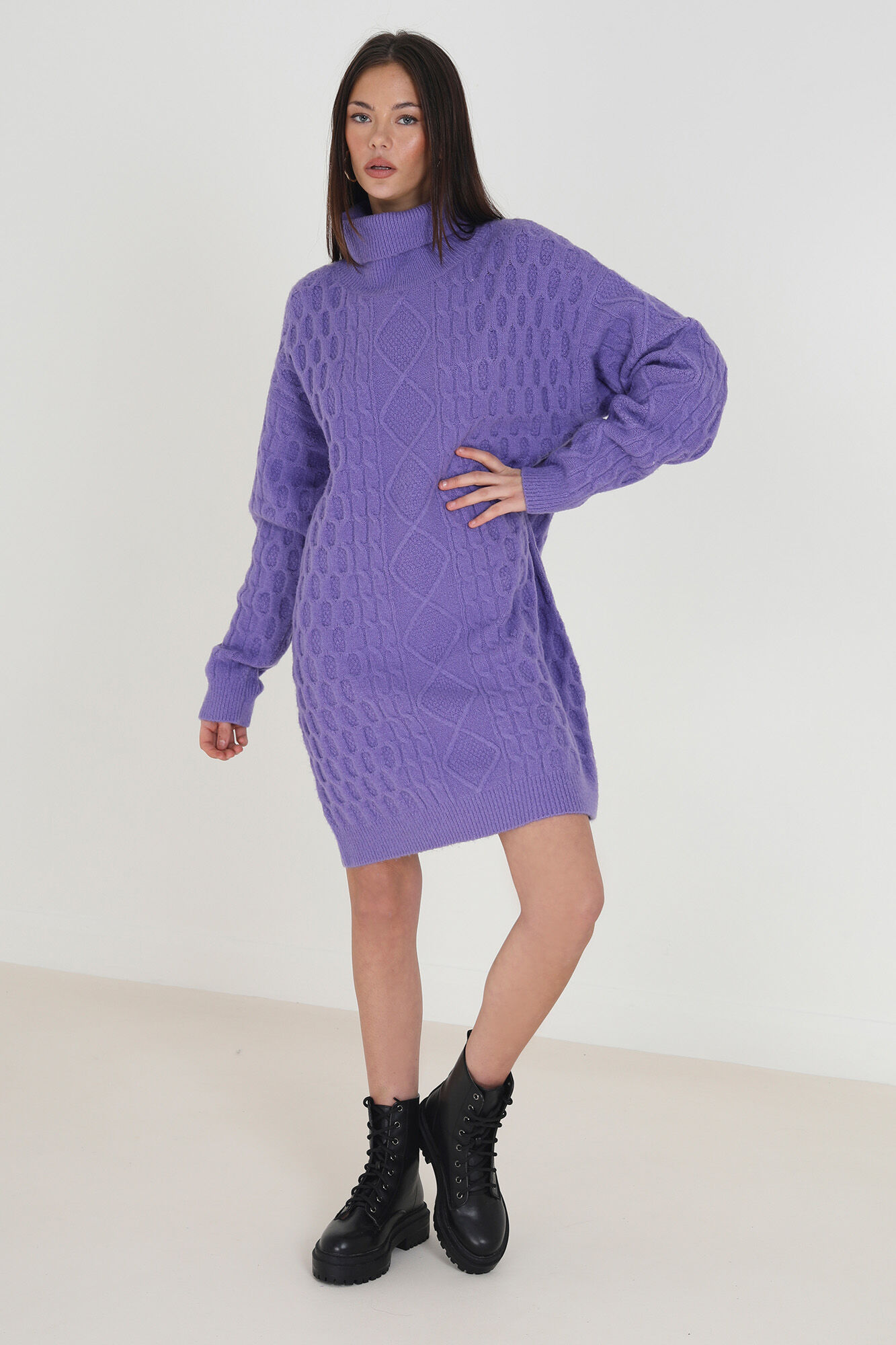Vestido de malha trançada