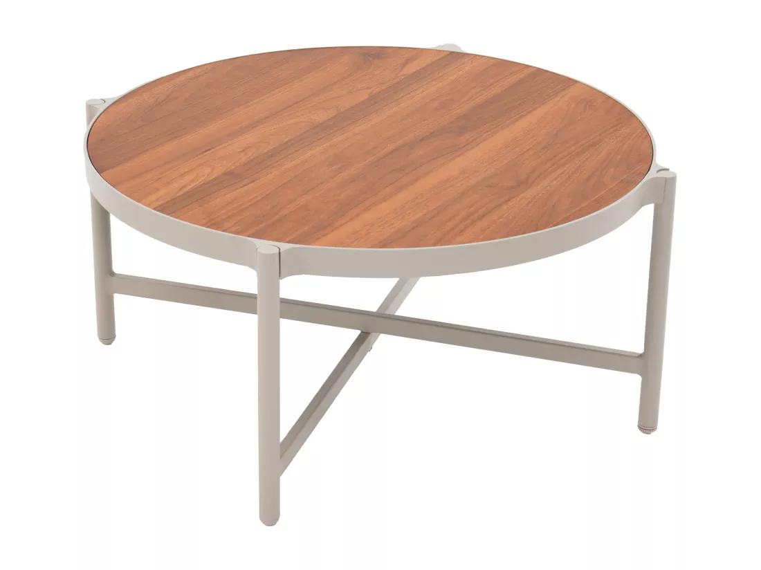 Salon de jardin en aluminium : un canapé 2 places, 2 fauteuils et 2 tables basses - Beige - LOMAM de MYLIA