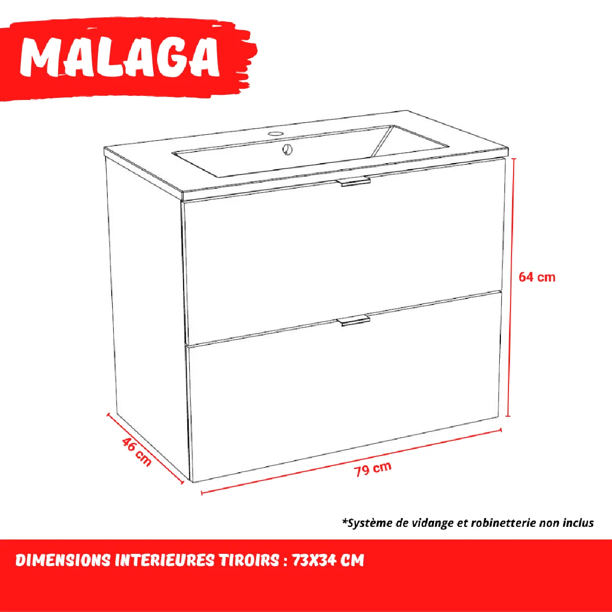Le Quai Des Affaires Meuble sous-vasque Malaga - Blanc