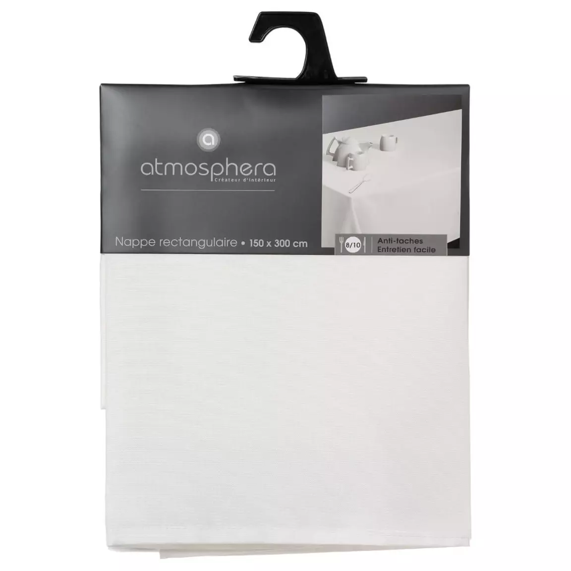 Nappe rectangulaire anti tache (150 x 300 cm) Lina Ivoire