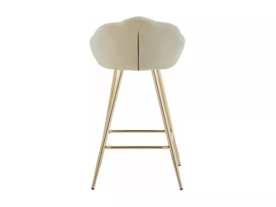 Lot de 2 tabourets en velours avec pieds dorés beige TOURMALINE