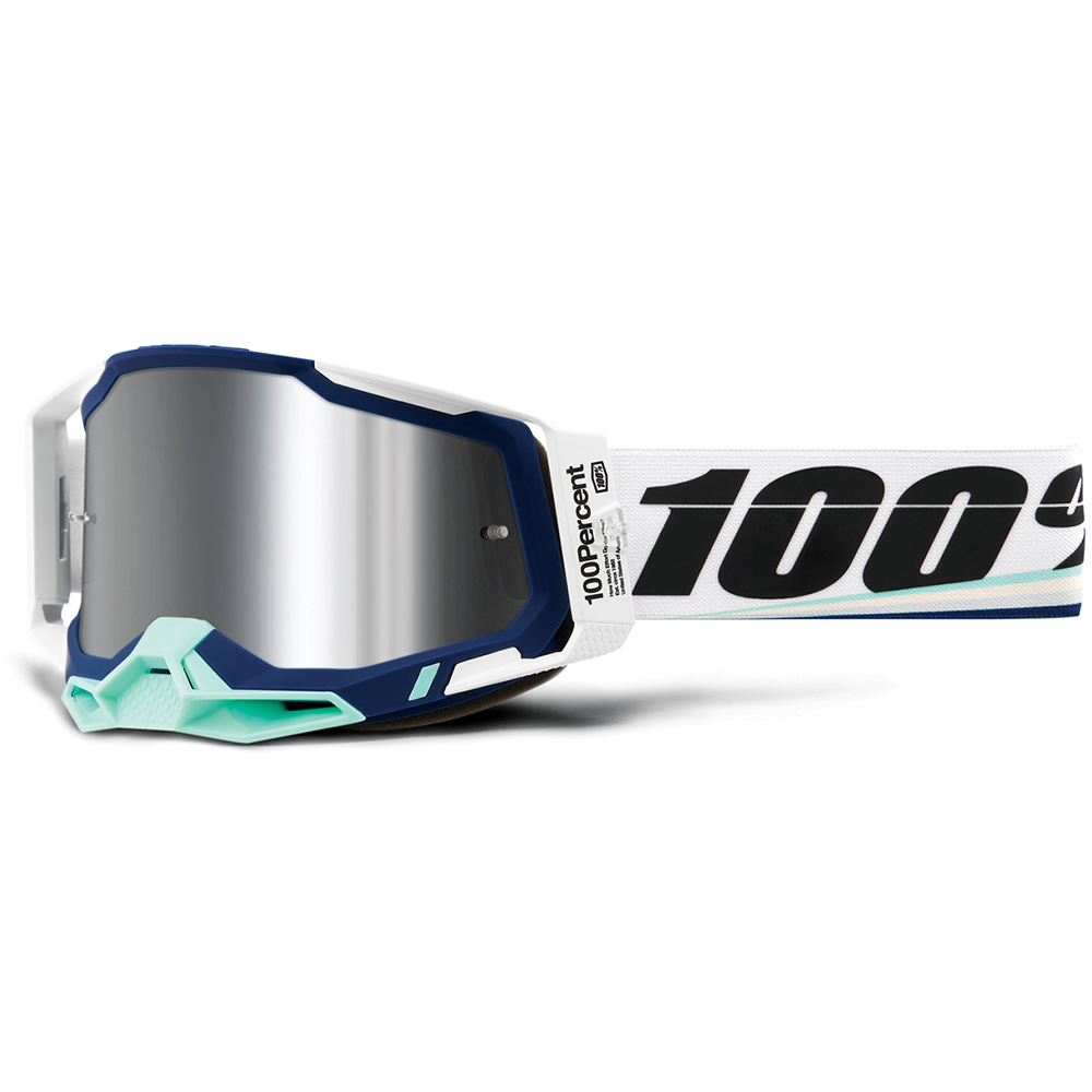 100% - Masque Racecraft 2 Arsham - Silver Mirror Blanc / Bleu / Gris