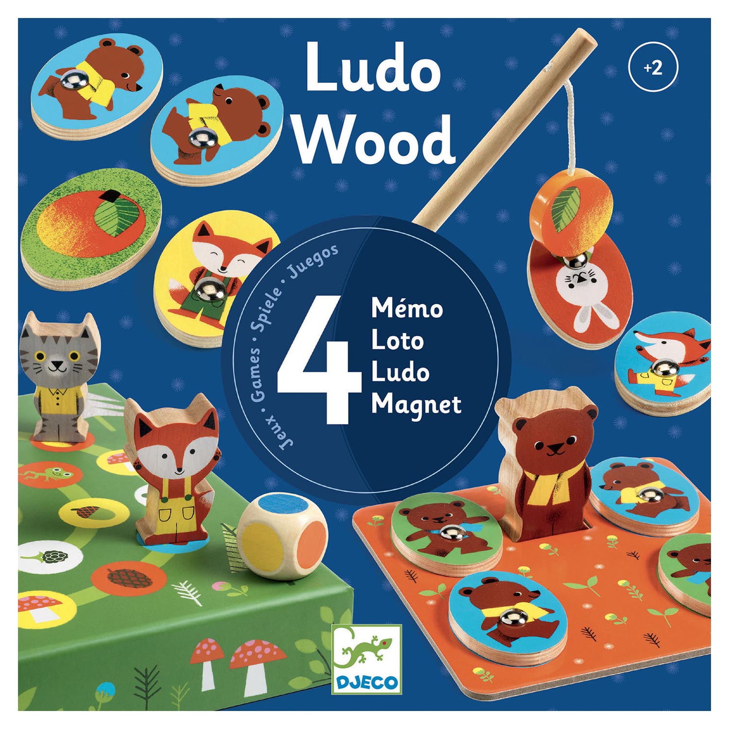 Djeco 4in1 Spellen LudoWood