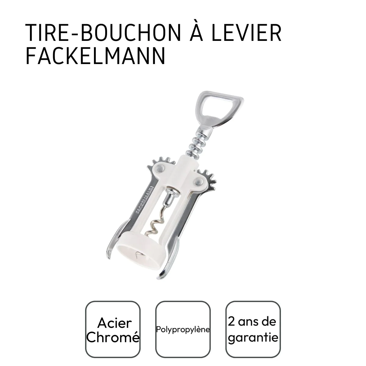 Tire-bouchon à levier blanc avec décapsuleur Bar Concept Fackelmann