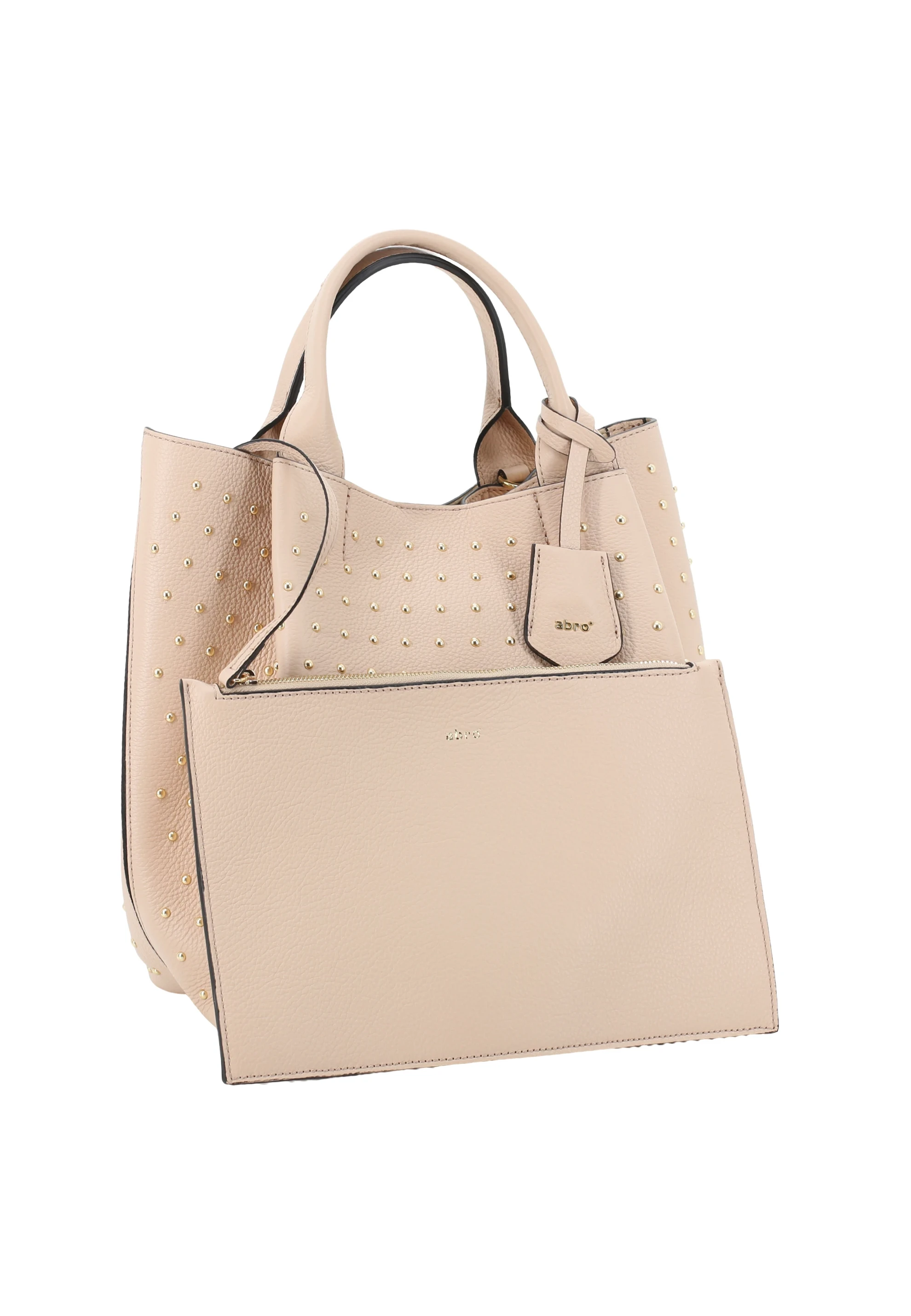 Shopper ESSENTIAL studs medium Leather Agave Standard