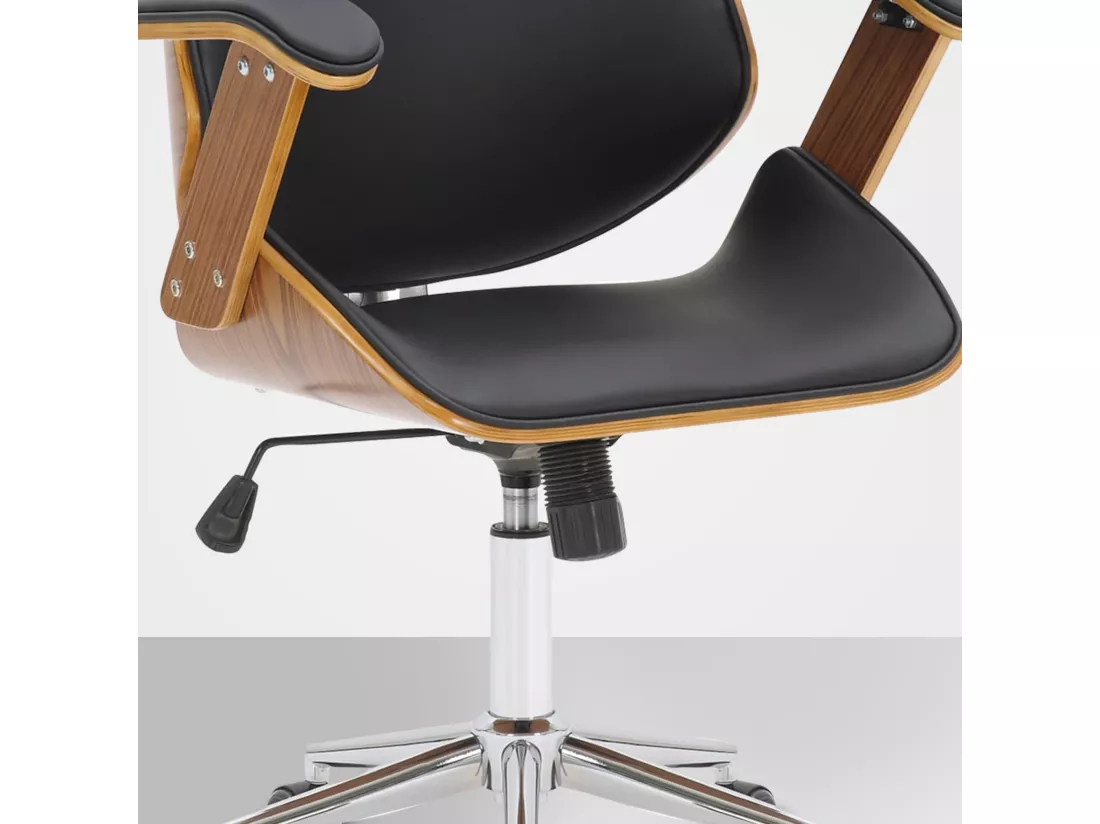 Chaise de bureau - Bois & Noir - Noyer / Noir - Chicago