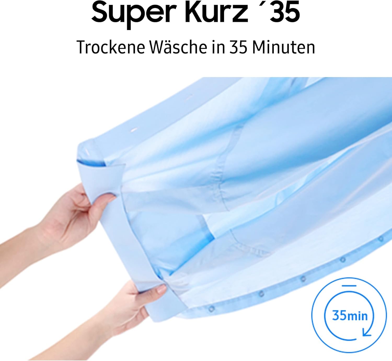 Samsung DV9EBBA245AEEG Bespoke Wärmepumpentrockner, 9 kg, Hygiene+, Optimal Dry, 2-in-1 Komfortfilter, Super Kurz 35', Weiß