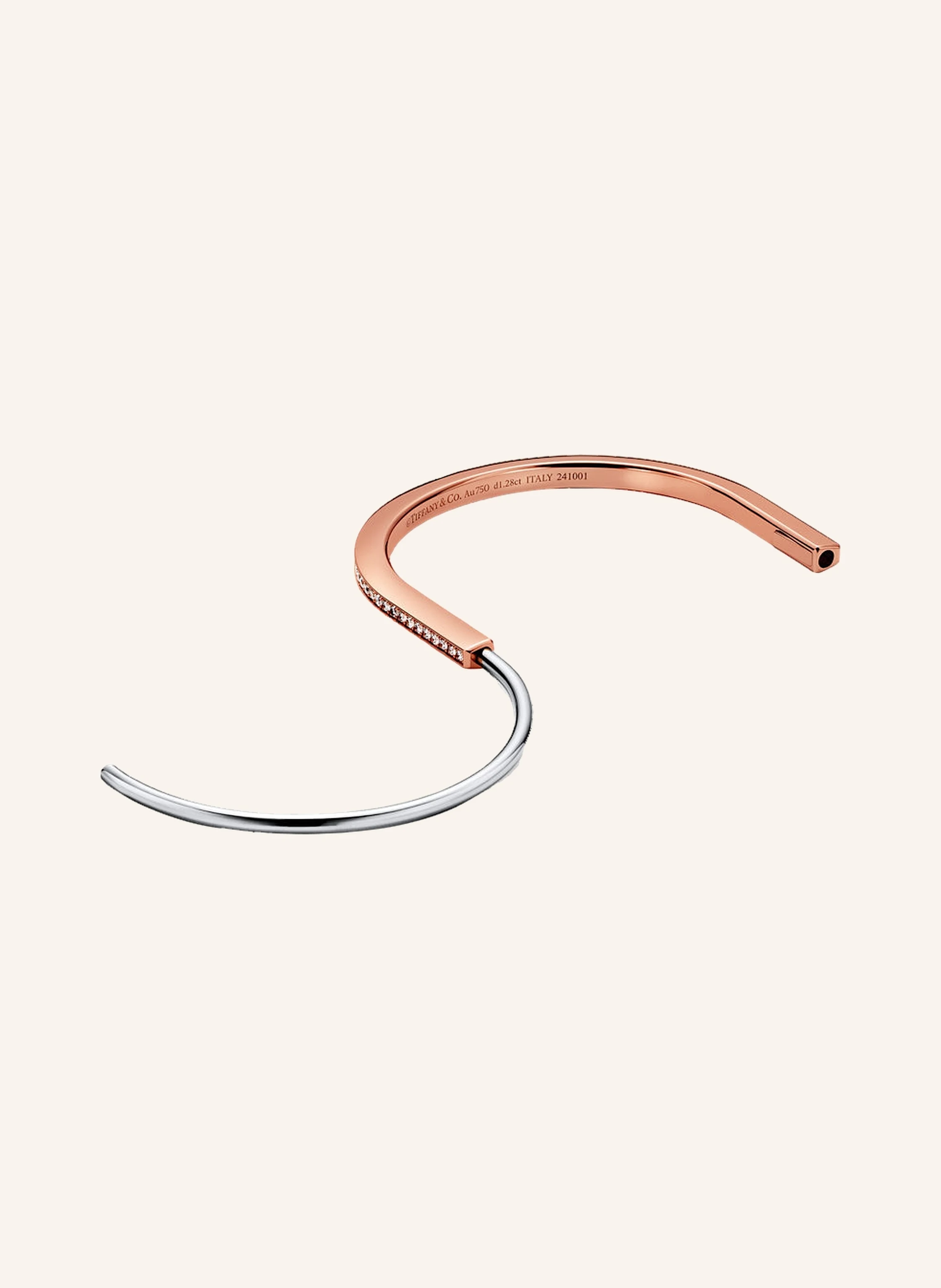 TIFFANY & Co. Tiffany Lock ARMREIF aus 18 Karat Rosé- und Weißgold mit Diamanten