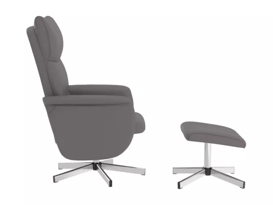 Fauteuil inclinable massant avec repose-pied gris similicuir