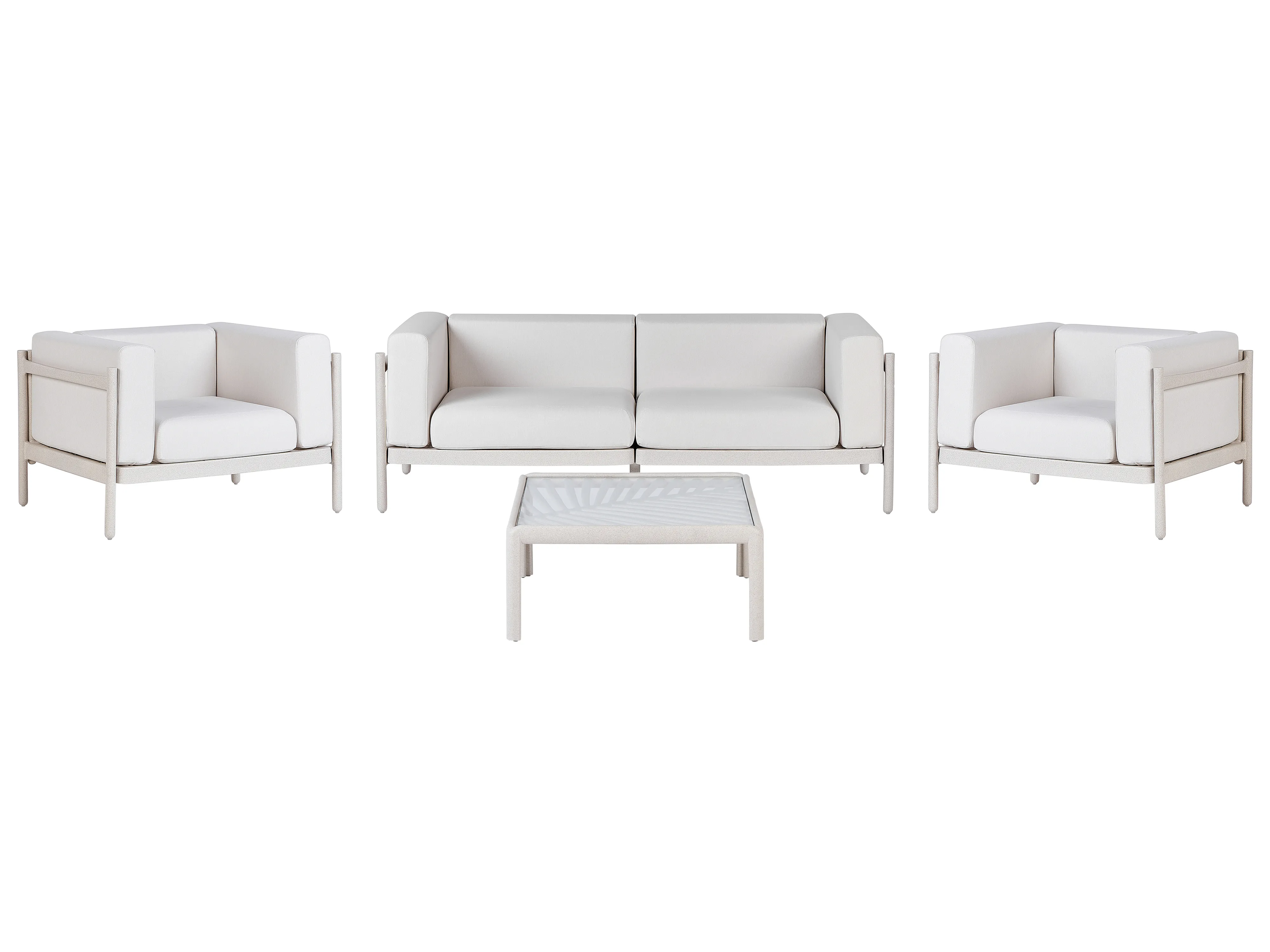 Loungeset met tafel 4-zits FERRETTI Lichtbeige