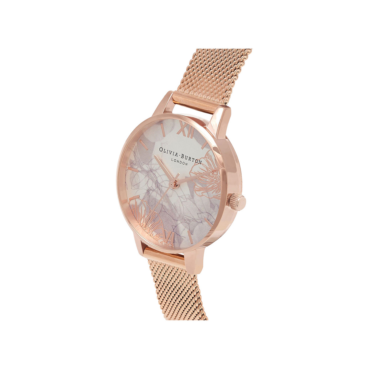 Montre Olivia Burton femme acier doré rose