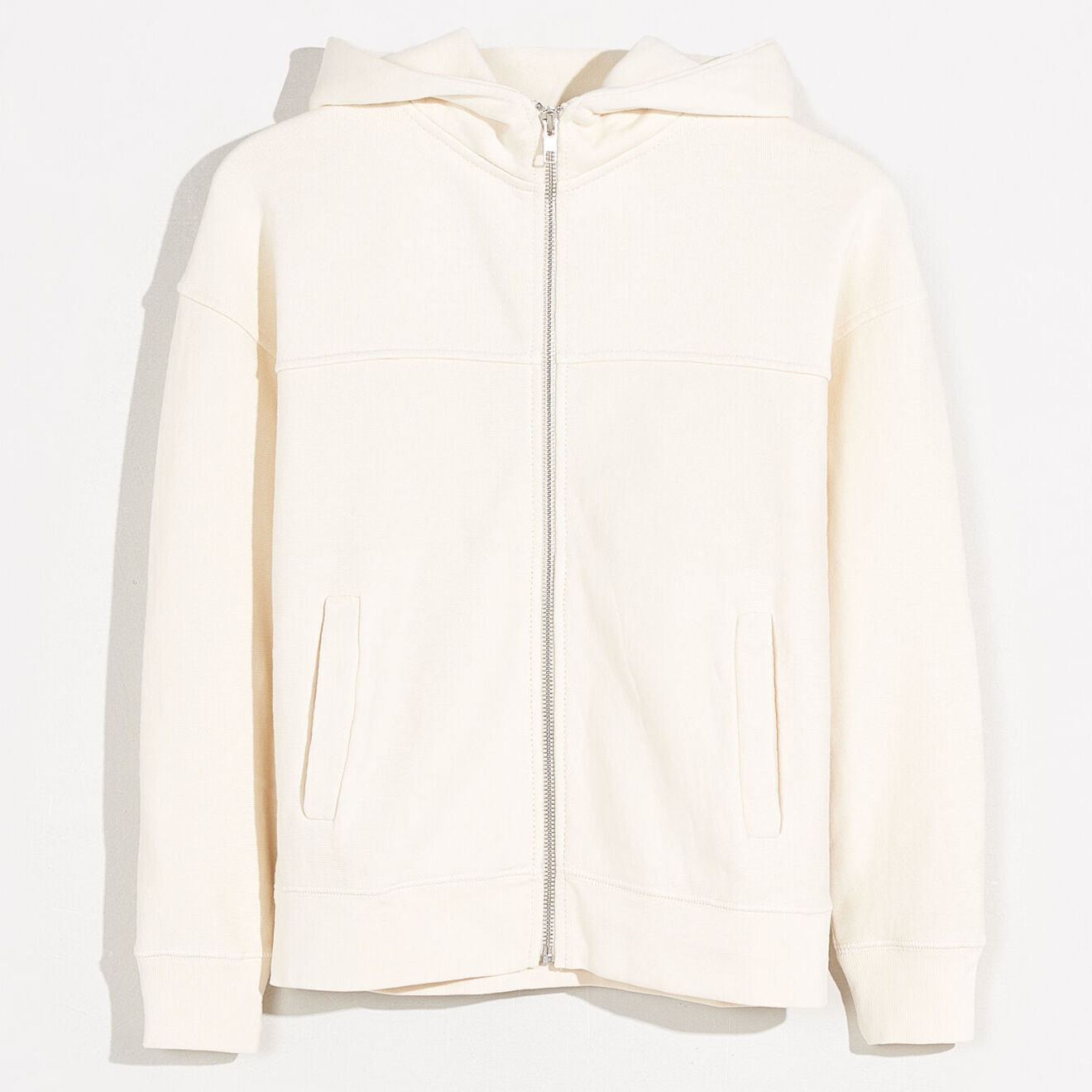 Bellerose Sweat à capuche zippé 100% Coton Bio Foula écru