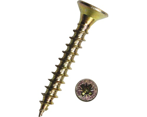 JD79 Spaanplaatschroef 3x12 mm verzinkt geel verchroomd, 200 stuks