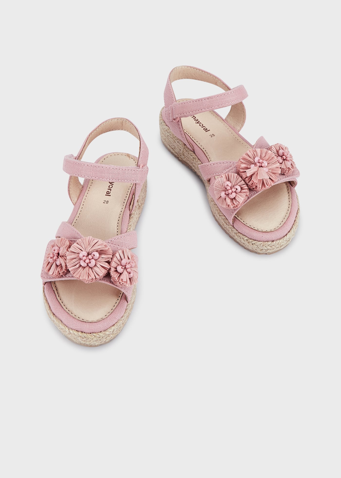 Sandália espadrille com estampa floral para menina