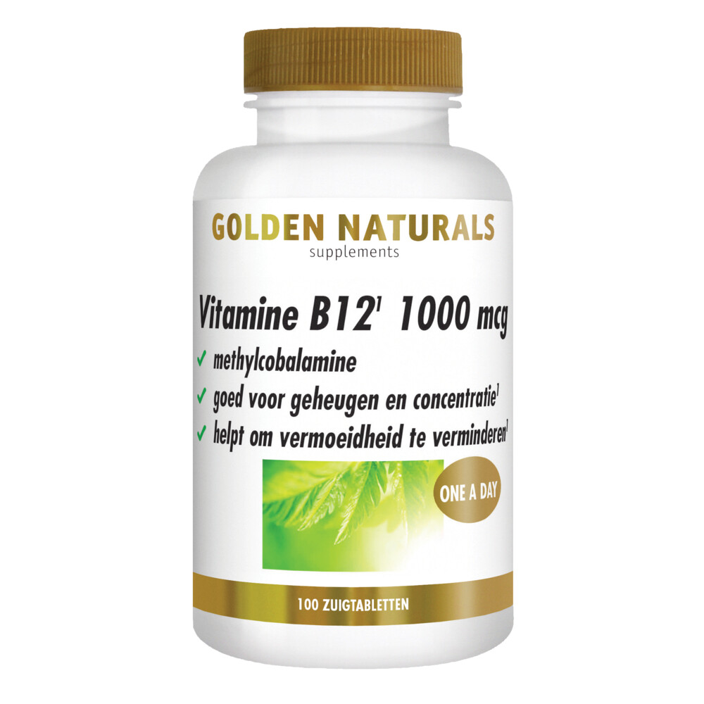 Golden Naturals Vitamine B12 1000mcg Vegan100 zuigtabletten