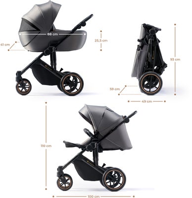 Kinderkraft Prime 2 2-in-1 Duovogn, Shadow Grey