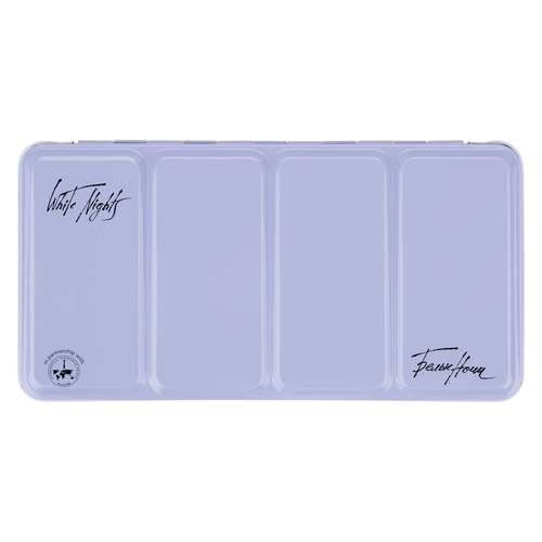 WHITE NIGHTS™ Extrafeine russische Künstler-Aquarellfarbe im hellblauen Metallkasten